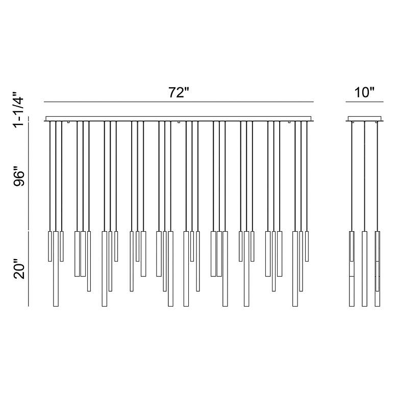 Image 4 Eurofase Santana 72" Wide Brass 30-Light LED Linear Pendant more views