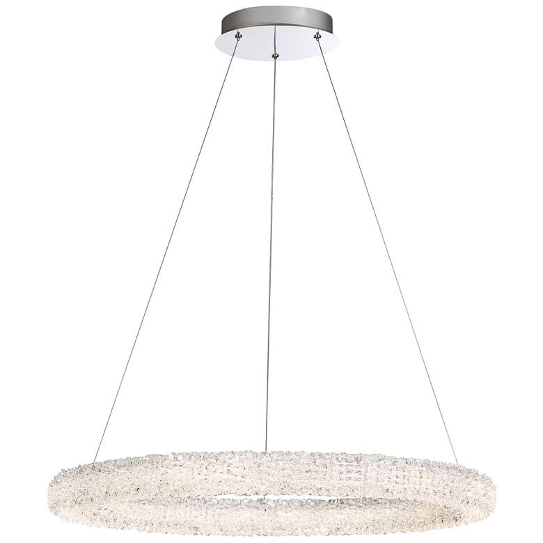 Image 2 Eurofase Sassi 27 inch Wide Chrome Crystal Round Ring LED Pendant Light