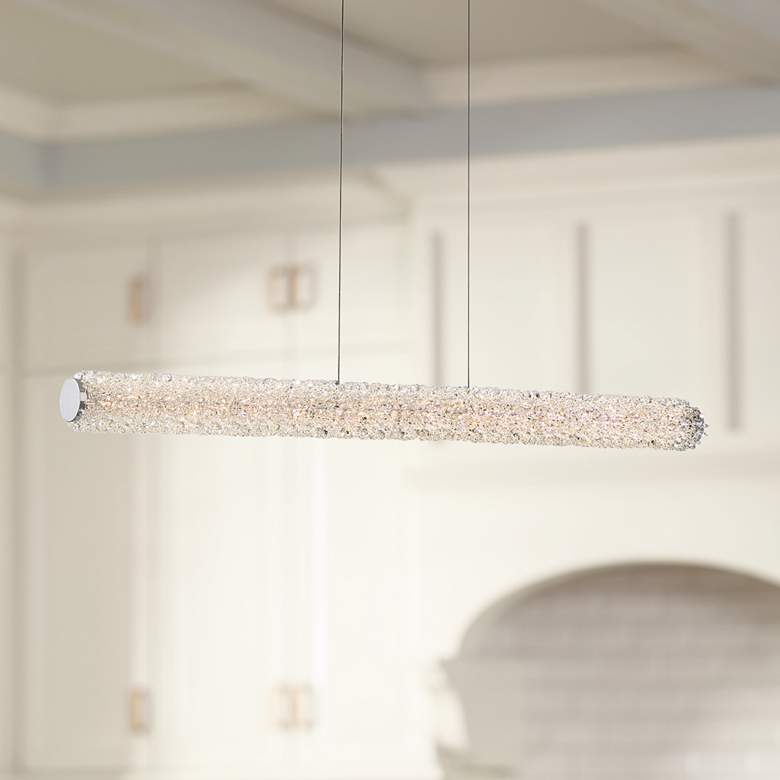 Image 1 Eurofase Sassi 37"W Chrome LED Kitchen Island Light Pendant