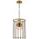 Eurofase Saville 12 1/4"W Brass 3-Light Caged Pendant Light