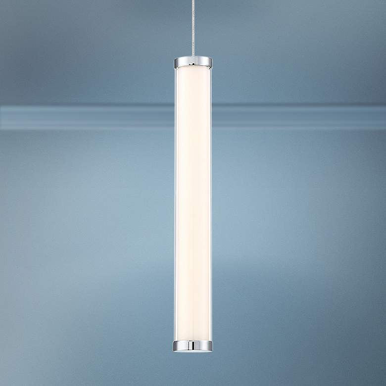 Image 1 Eurofase Shaw 2 1/2" Wide Chrome LED Tube Mini Pendant Light