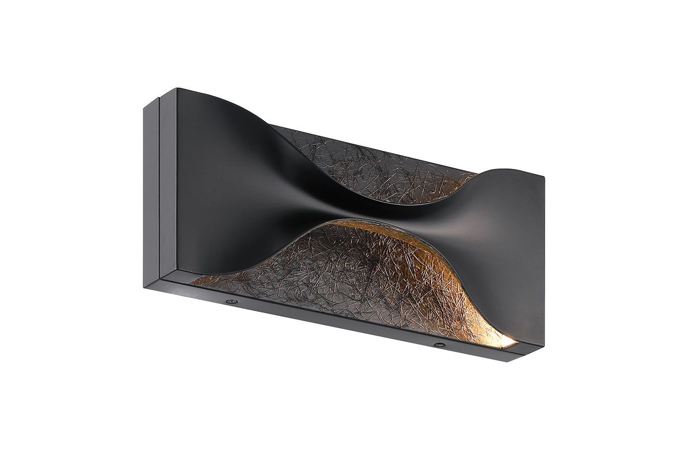 Image 2 Eurofase Shayla 14 inch Outdoor LED Wall Light, Gold/Black more views