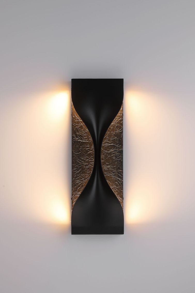 Image 2 Eurofase Shayla 18 inch Outdoor LED Wall Light, Gold/Black more views
