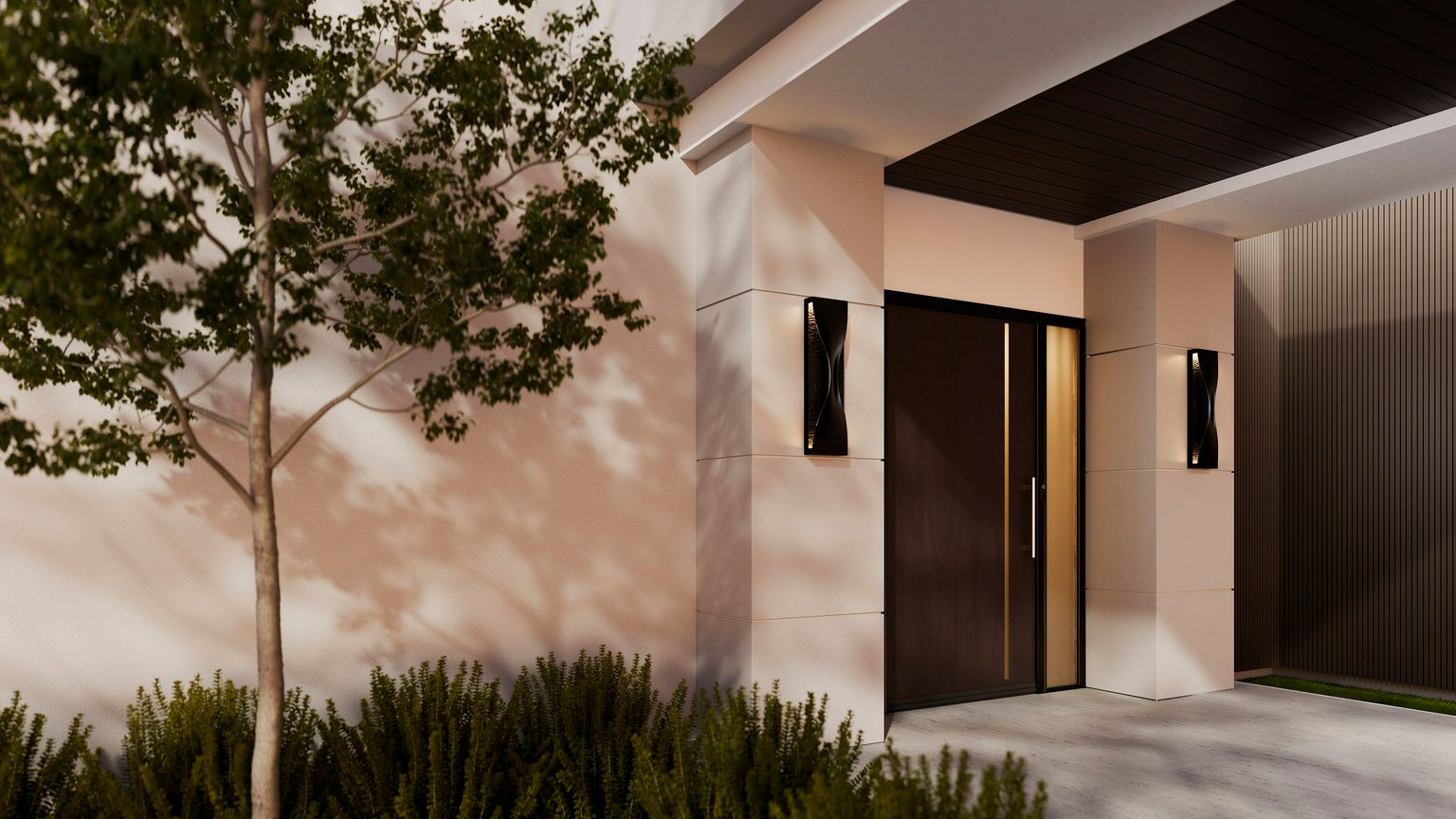 Image 2 Eurofase Shayla 24 inch Outdoor LED Wall Light, Gold/Black more views