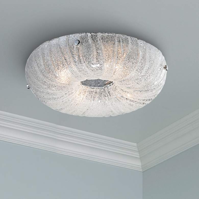 Image 1 Eurofase Spectra 15 inch Round Sugar Glass Ceiling Light