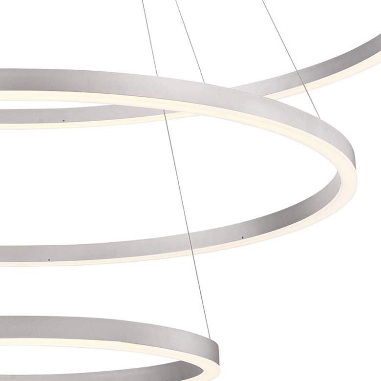 Image 2 Eurofase Spunto 60 3/4" Wide Silver LED 3-Ring Pendant Light more views