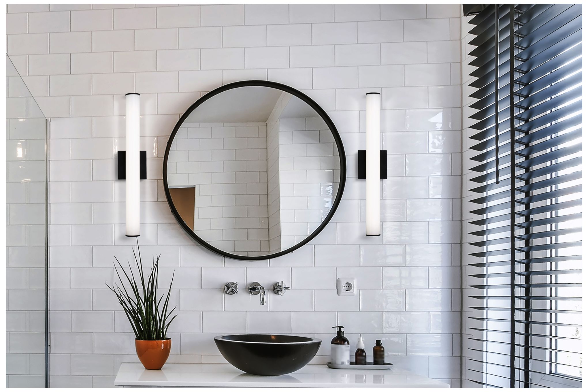Image 4 Eurofase Stepridge 24 inch Round Vanity Light in Black more views