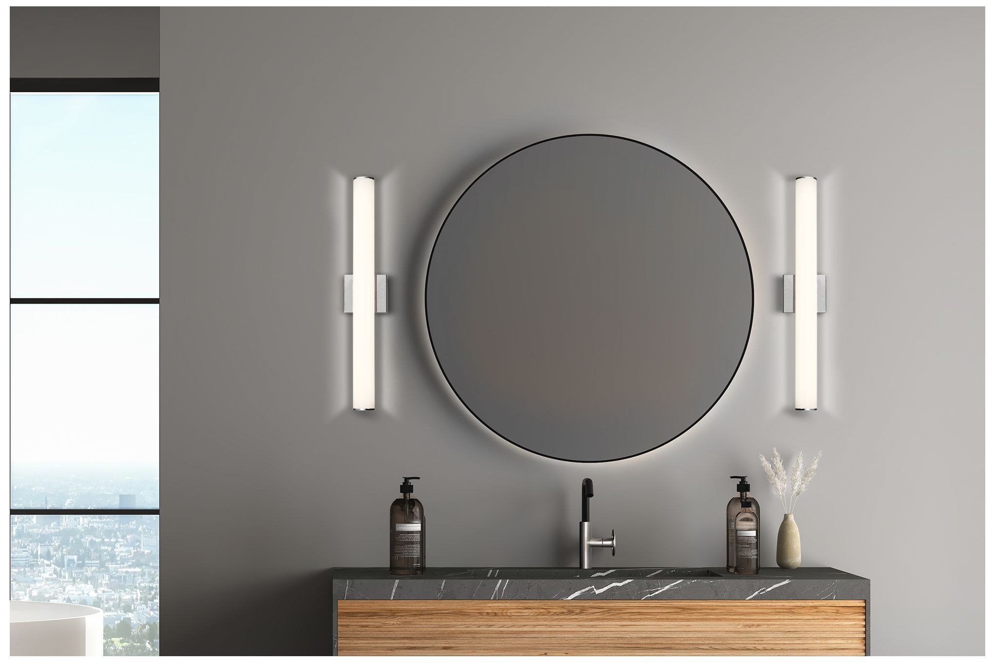 Image 3 Eurofase Stepridge 24 inch Round Vanity Light in Brushed Nickel more views