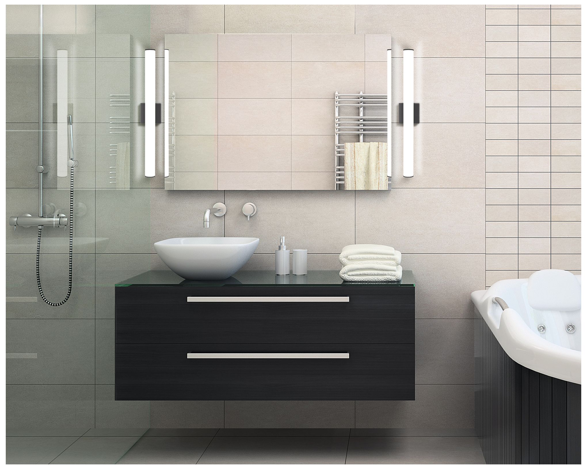 Image 3 Eurofase Stepridge 30 inch Round Vanity Light in Black more views