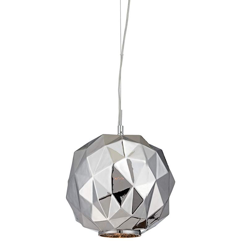 Image 2 Eurofase Studio 11 3/4"W Chrome Chisel Glass Mini Pendant