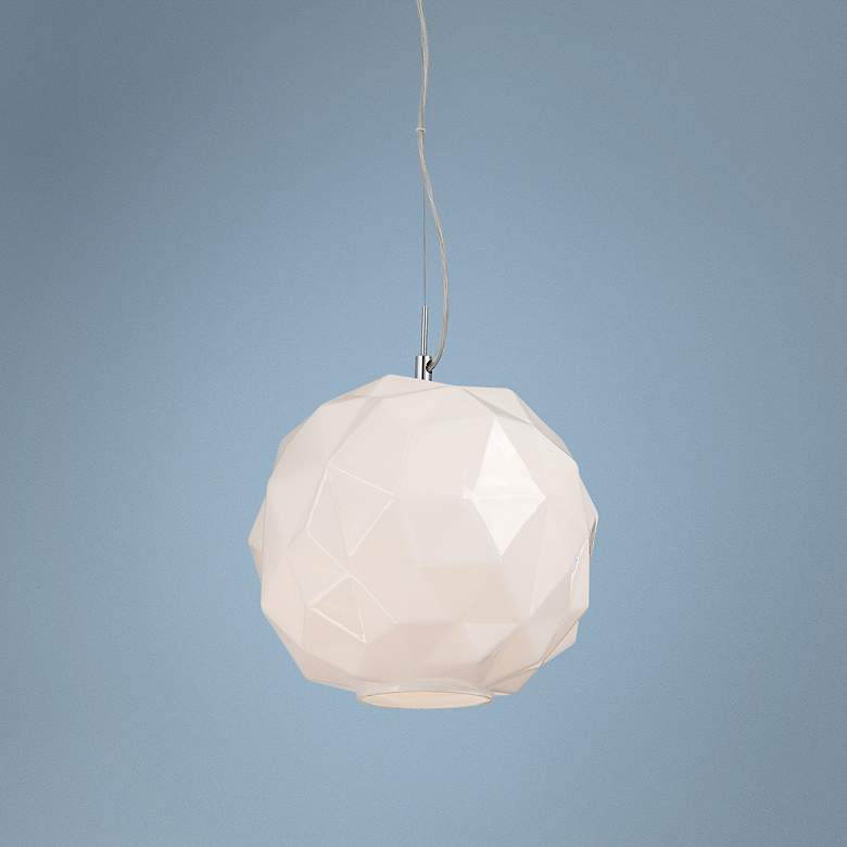 Image 1 Eurofase Studio 11 3/4"W White Chiseled Glass Mini Pendant