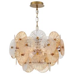 Eurofase Sue-Anne 20&quot; Wide Modern Brass and Circle Glass Chandelier