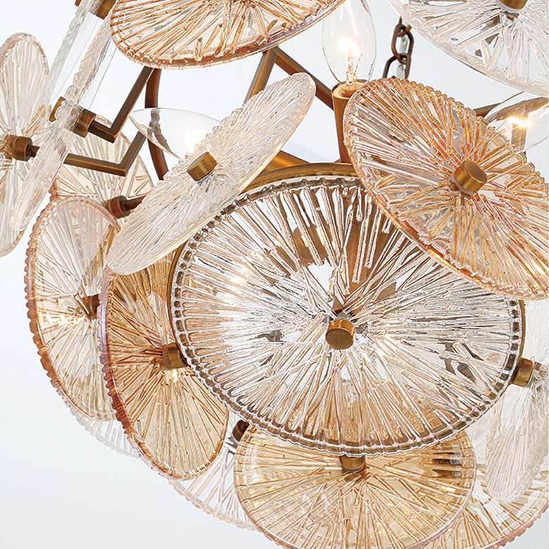 Image 3 Eurofase Sue-Anne 20" Wide Modern Brass and Circle Glass Chandelier more views