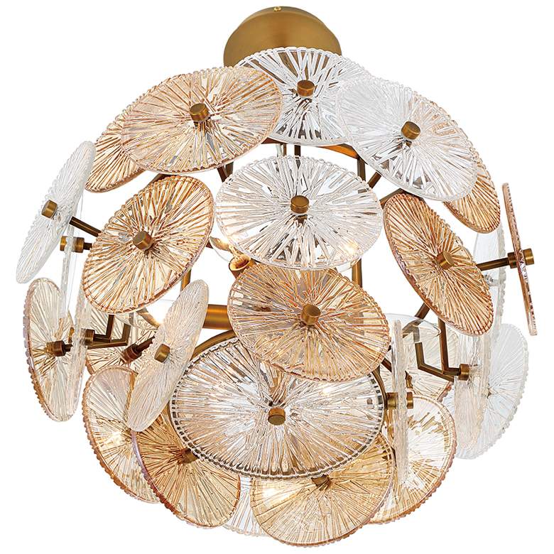 Image 4 Eurofase Sue-Anne 20" Wide Modern Brass and Circle Glass Chandelier more views