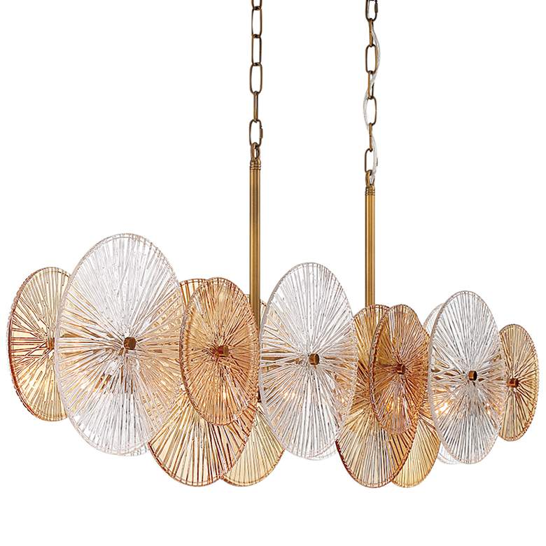 Image 2 Eurofase Sue-Anne 57" Wide Modern Brass and Circle Glass Chandelier
