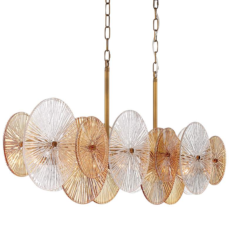 Image 1 Eurofase Sue-Anne 57 inch Wide Modern Brass and Circle Glass Chandelier