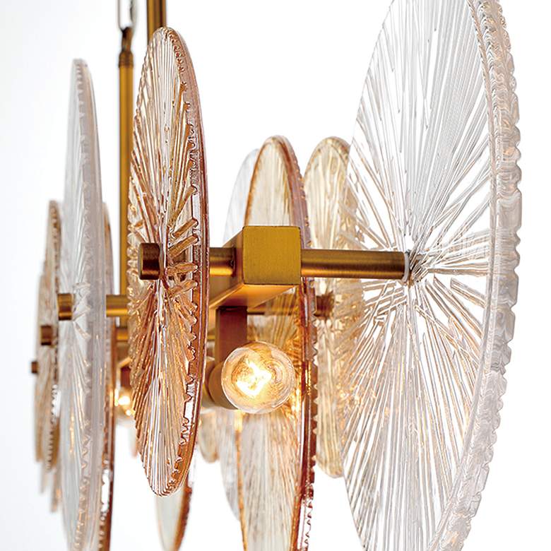 Image 6 Eurofase Sue-Anne 57" Wide Modern Brass and Circle Glass Chandelier more views