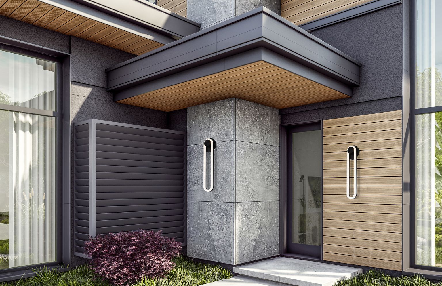 Image 2 Eurofase Swing Outdoor 24 inch LED Wall Light, Black more views