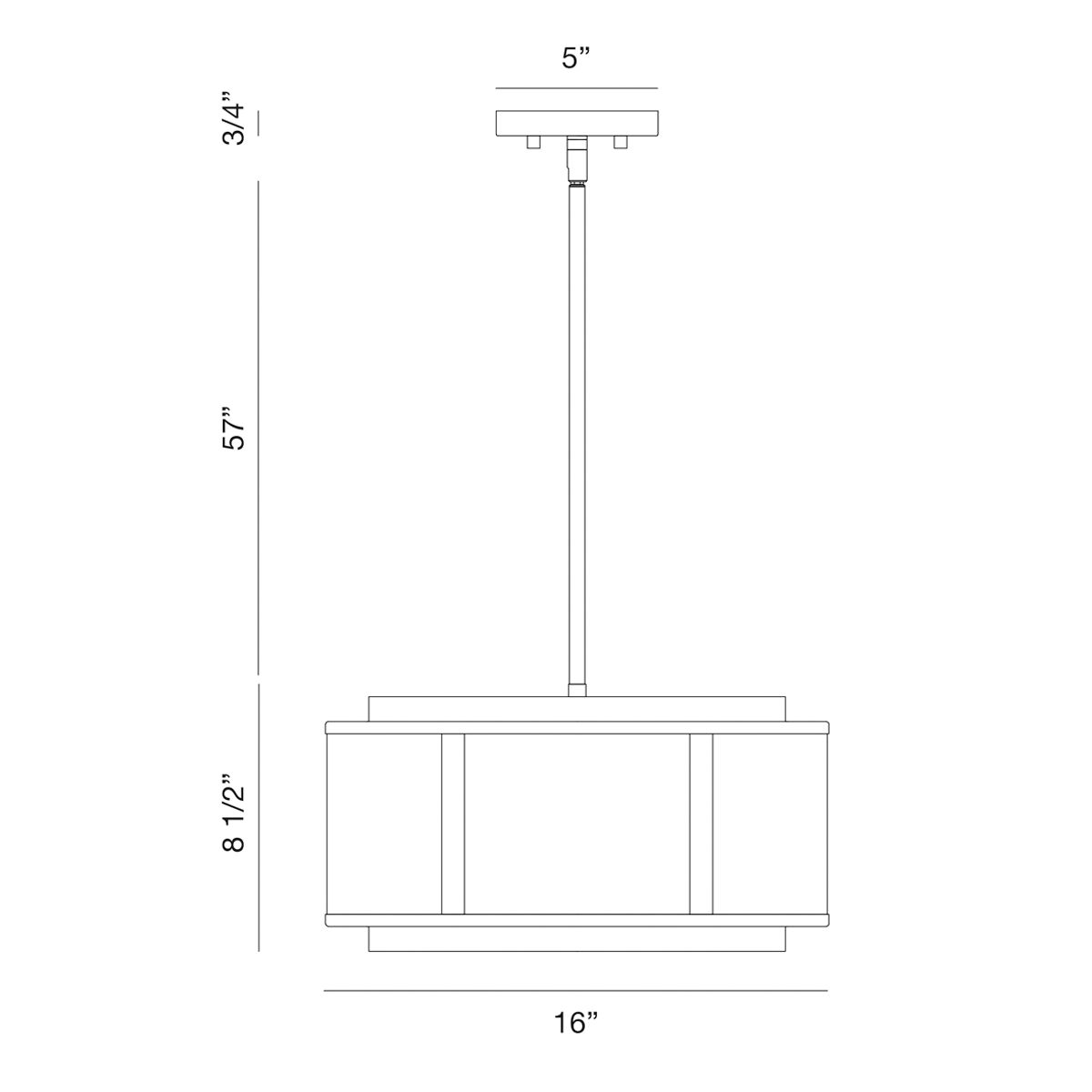 Image 3 Eurofase Tambouro 8.50 In. x 16 In. 3 Light Pendant in Black more views