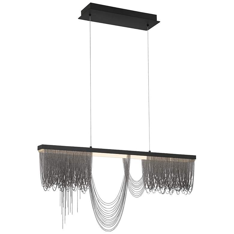 Image 1 Eurofase Tenda 35 1/2" Wide Black LED Chandelier