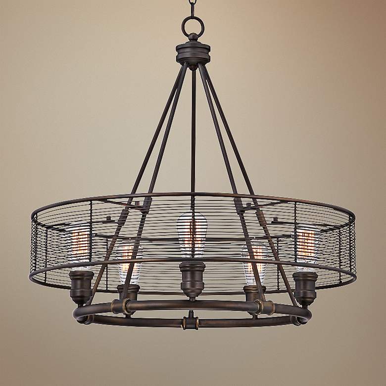 Image 1 Eurofase Terra 26" Wide Bronze 5-Light Pendant