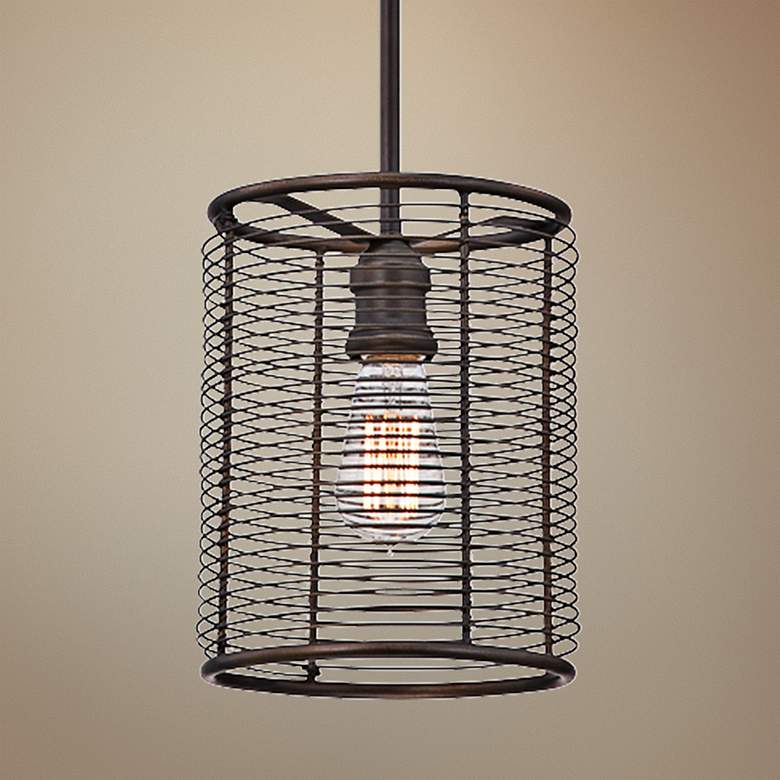 Image 1 Eurofase Terra 8 inch Wide Bronze Mini Pendant Light