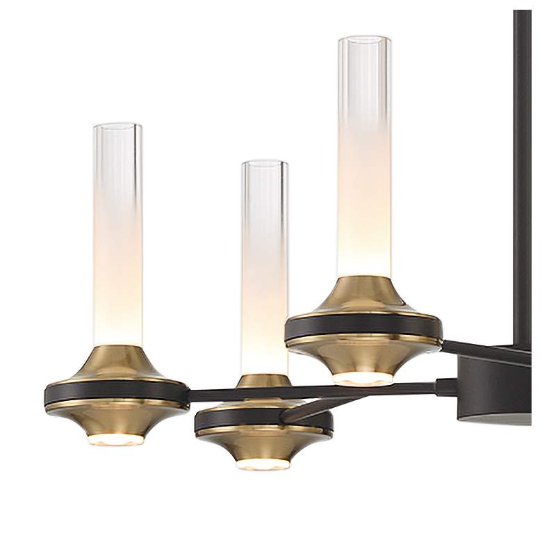 Image 2 Eurofase Torcia 12 Light 24.5" Chandelier in Black and Brass more views