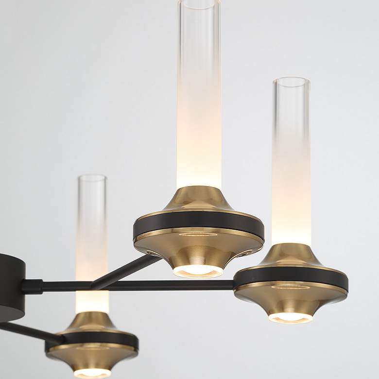 Image 4 Eurofase Torcia 12 Light 24.5" Chandelier in Black and Brass more views