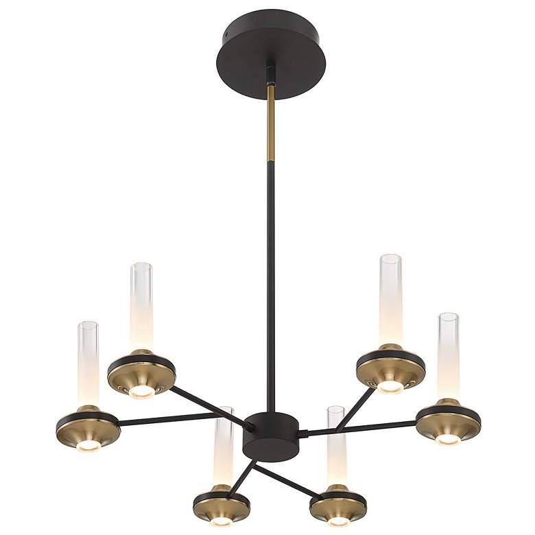 Image 5 Eurofase Torcia 12 Light 24.5" Chandelier in Black and Brass more views