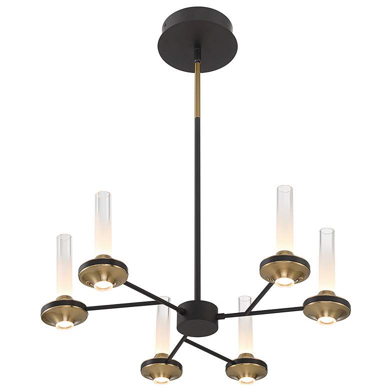 Image 6 Eurofase Torcia 12 Light 24.5" Chandelier in Black and Brass more views