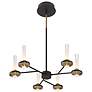 6_Eurofase Torcia 12 Light 24.5" Chandelier in Black and Brass more views