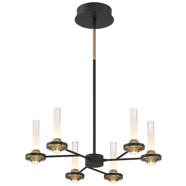 Image 6 Eurofase Torcia 12 Light 24.5" Chandelier in Black and Brass more views