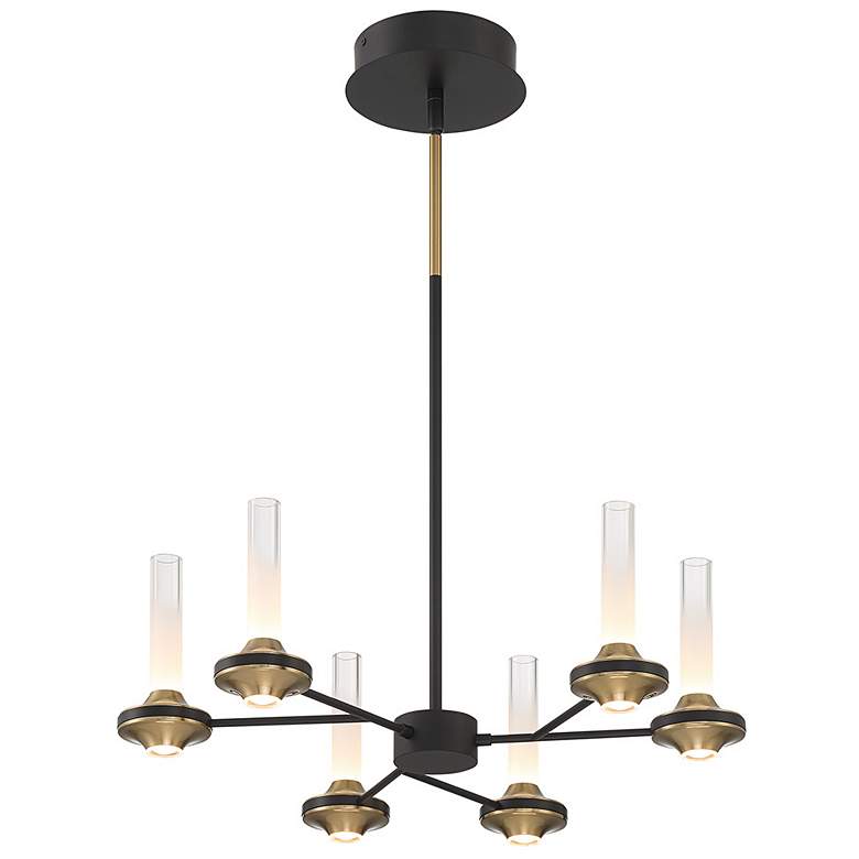 Image 7 Eurofase Torcia 12 Light 24.5" Chandelier in Black and Brass more views