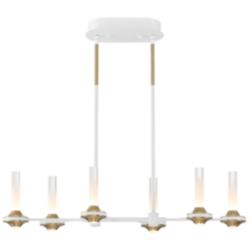 Eurofase Torcia 12 Light 31.5&quot; Chandelier in White and Brass