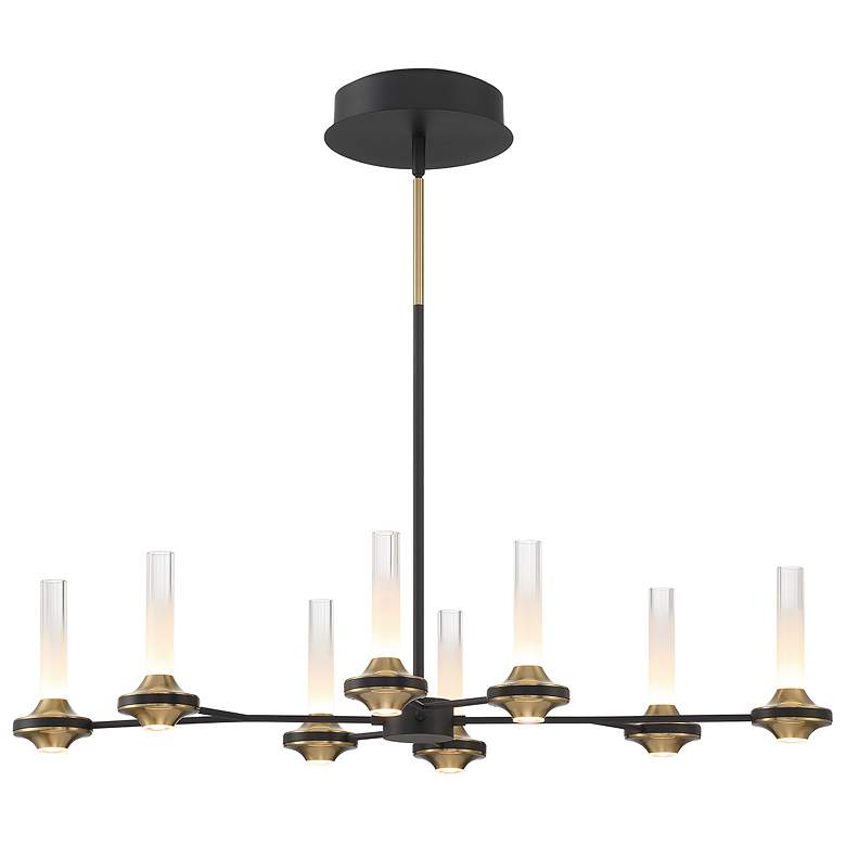 Image 2 Eurofase Torcia 16 Light Chandelier in Black and Brass