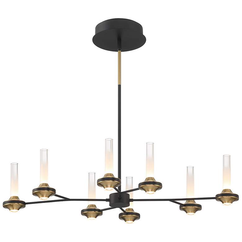Image 4 Eurofase Torcia 16 Light Chandelier in Black and Brass more views