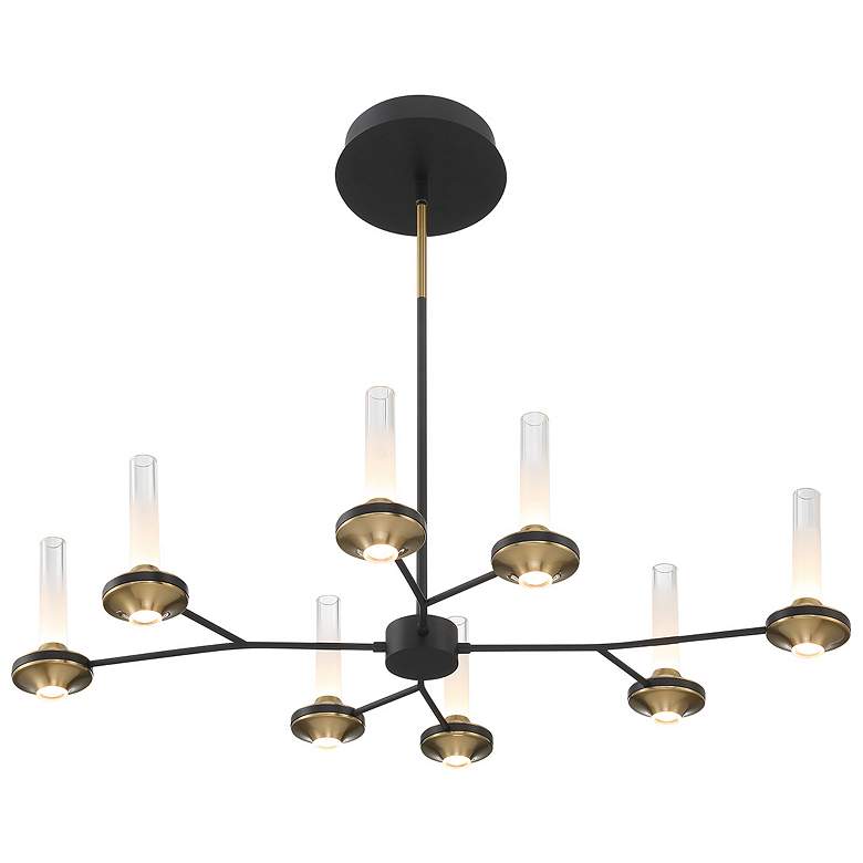 Image 6 Eurofase Torcia 16 Light Chandelier in Black and Brass more views