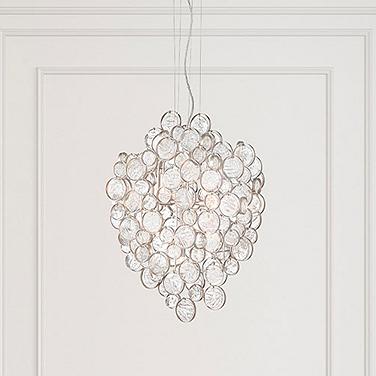 Eurofase Trento 19 1/2" Wide Champagne Silver 7-Light Oval Chandelier