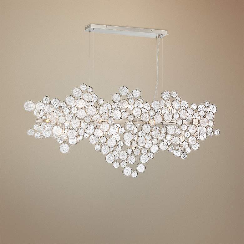 Image 1 Eurofase Trento 55 3/4" Wide Champagne Silver 15-Light Oval Chandelier