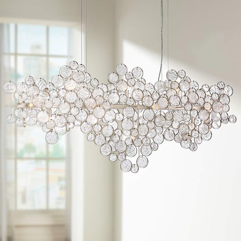 Image 1 Eurofase Trento 55 3/4" Wide Champagne Silver 15-Light Oval Chandelier