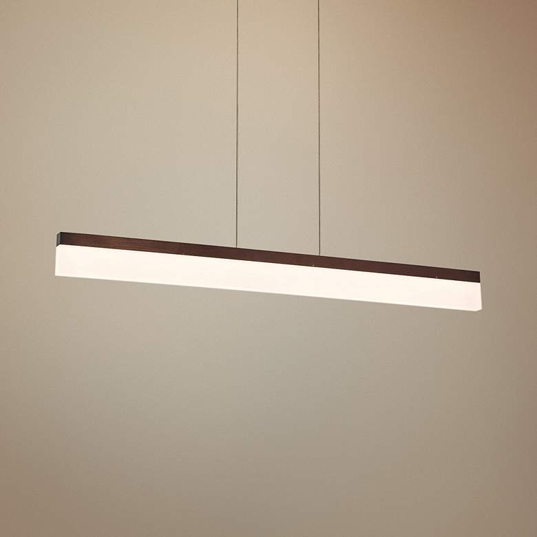 Image 1 Eurofase Tunnel 36 inchW Bronze LED Kitchen Island Light Pendant