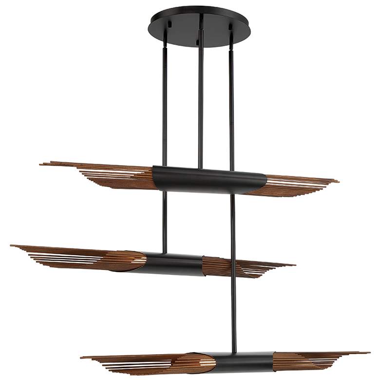 Image 1 Eurofase Umura 3.50 In. x 52 In. Integrated LED Chandelier in Black