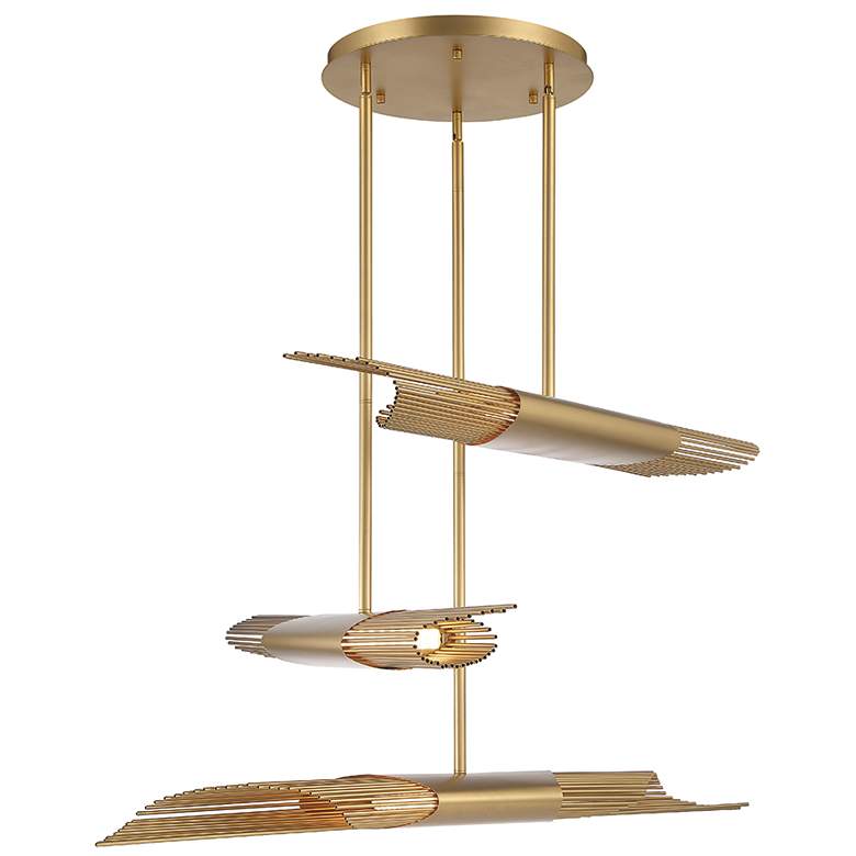 Image 1 Eurofase Umura 3.50 In. x 52 In. Integrated LED Chandelier in Gold