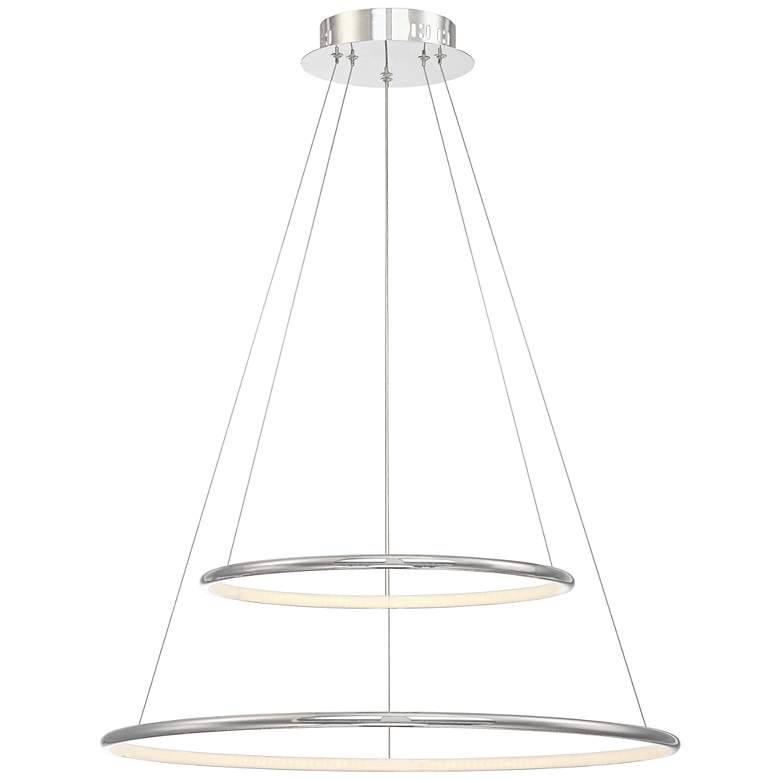 Image 1 Eurofase Valley 23 1/2" Wide Chrome LED 2-Ring Pendant Light