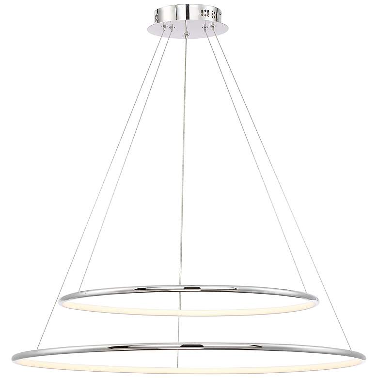 Image 1 Eurofase Valley 31.5" Wide Modern Chrome LED Ring Pendant