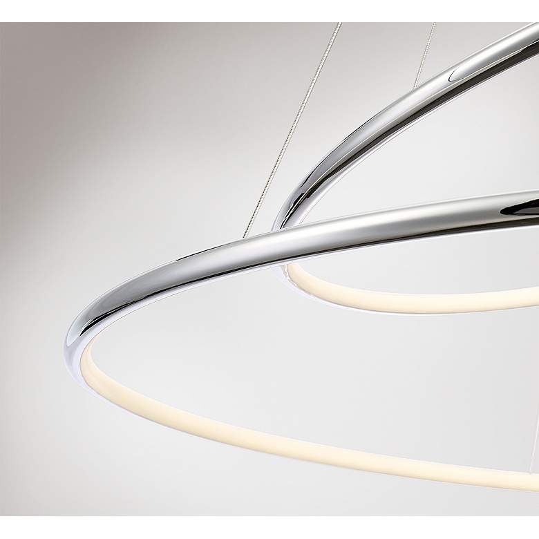 Image 3 Eurofase Valley 31.5" Wide Modern Chrome LED Ring Pendant more views