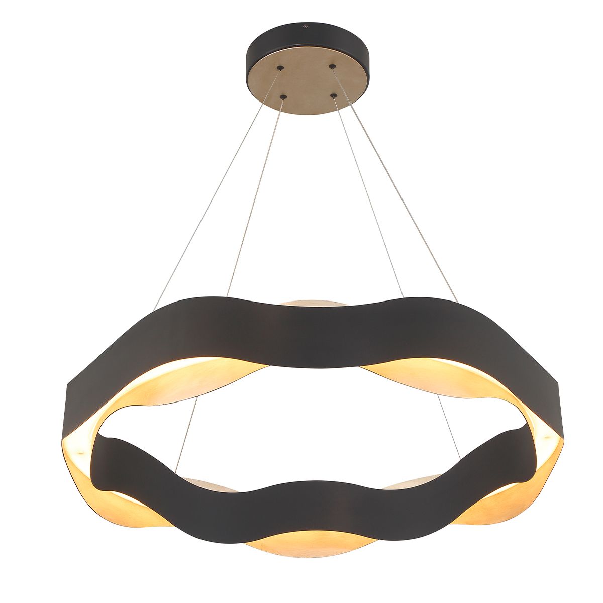 Eurofase Vaughan 1 Light 33.5" Chandelier in Black and Nickel