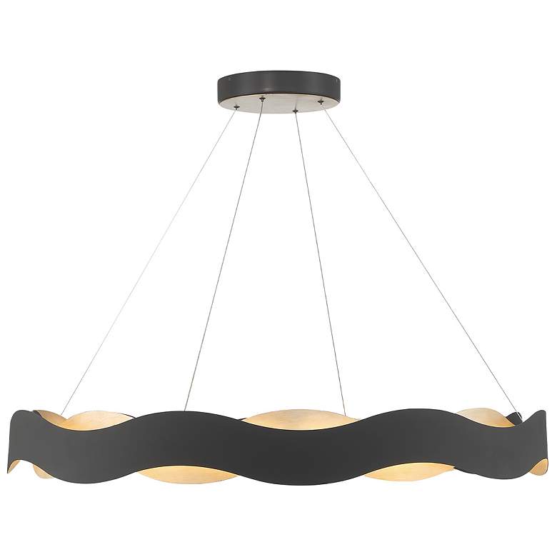 Image 1 Eurofase Vaughan 1 Light 46" Chandelier in Black and Nickel