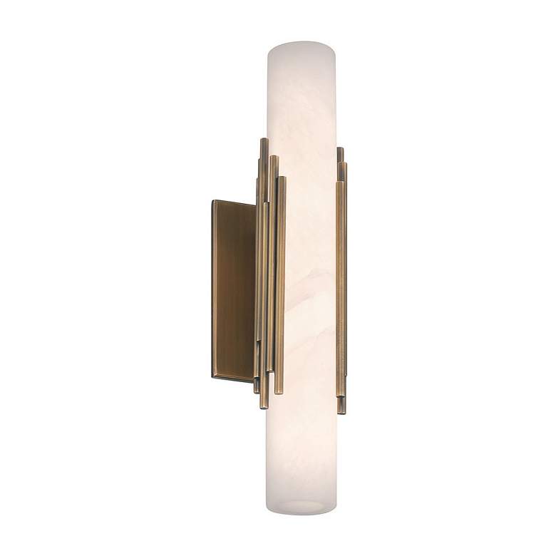 Image 2 Eurofase Venna 16 inch LED Wall Sconce, Antique Brass and Alabaster more views