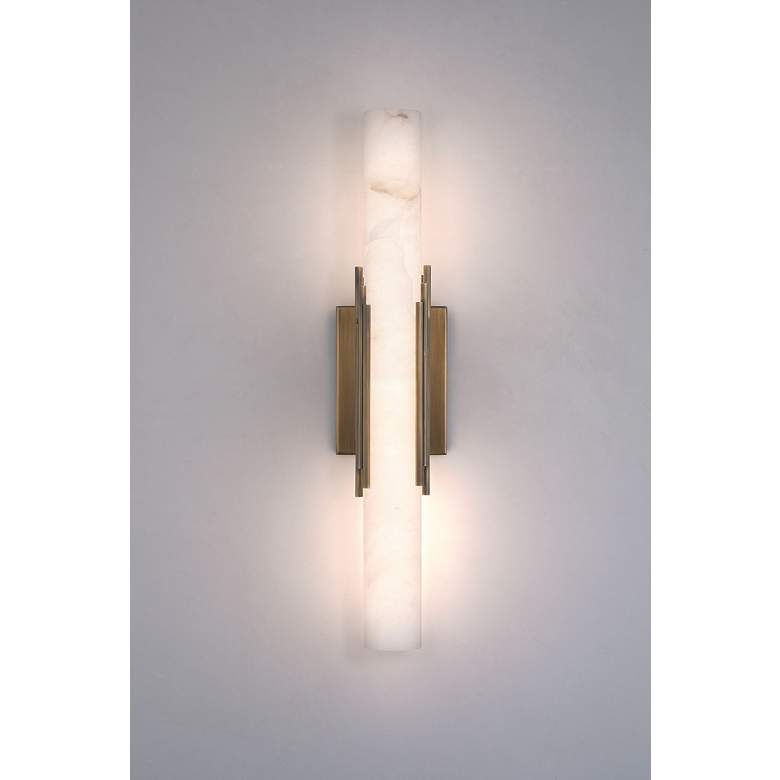 Image 3 Eurofase Venna 22 inch LED Wall Sconce, Antique Brass and Alabaster more views